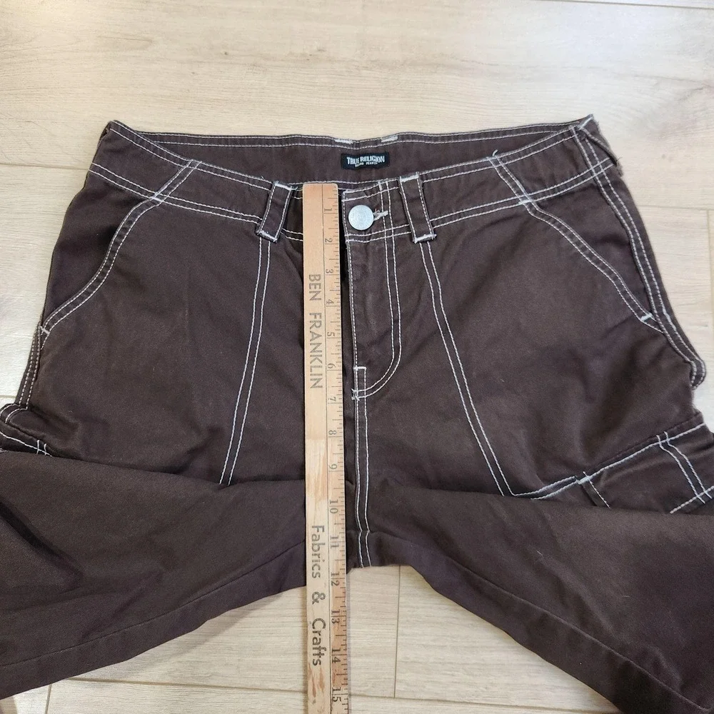 True Religion Pants Mens 30x32 Brown Cargo Canvas Military SN Workwear Casual